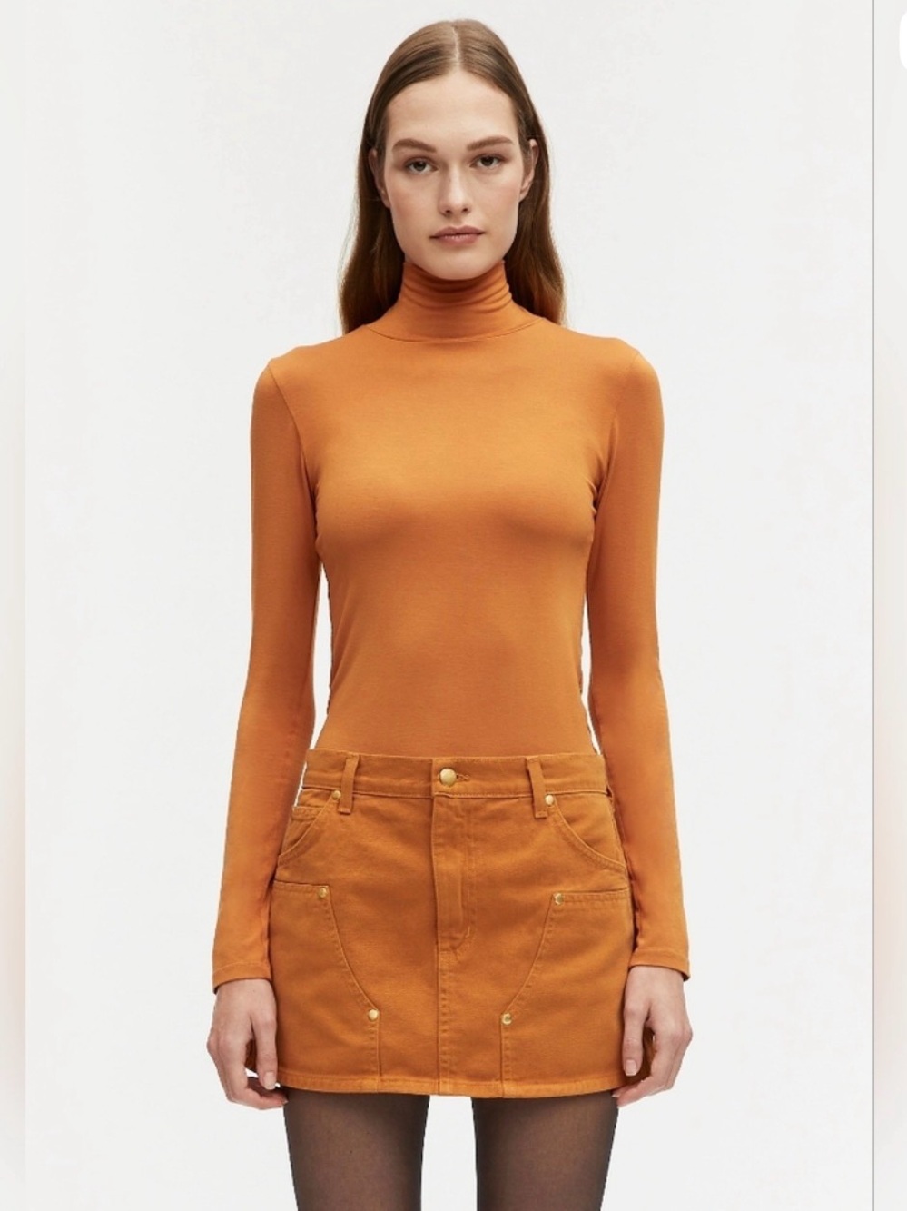 RENGGLI Slim Fit  Turtleneck Long Sleeve Top L